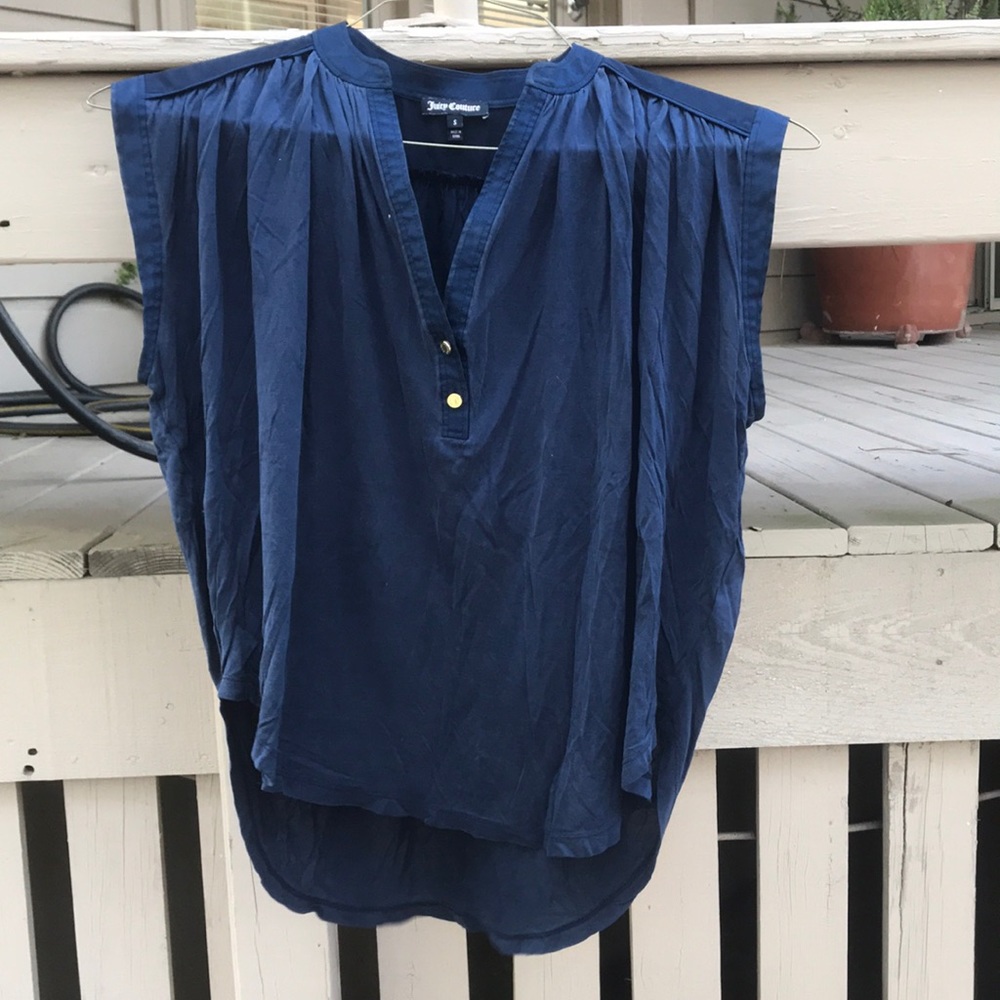 Juicy Couture Navy V-Neck Top - Picture 3 of 4